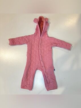 Kickee Pants Blue Quilted Hoodie Coverall Infant Size 6-12 Month Bamboo Bunting